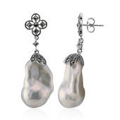 Boucles d'oreilles en argent et Perle de culture d'eau douce (Annette classic)