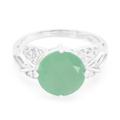 Bague en argent et Calcédoine verte