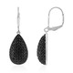 Boucles d'oreilles en argent et Spinelle noir