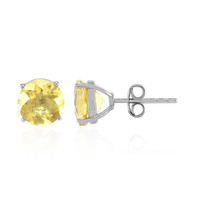 Boucles d'oreilles en argent et Fluorite jaune