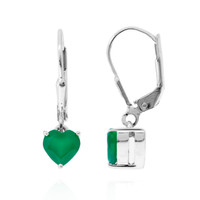 Boucles d'oreilles en argent et Onyx vert