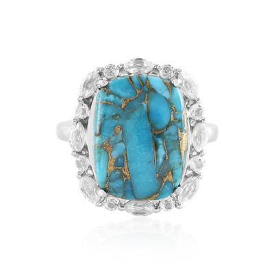 Bague en argent et Turquoise bleue cuivrée de Mohave (Faszination Türkis)