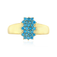 Bague en argent et Apatite bleu néon