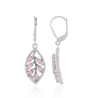 Boucles d'oreilles en argent et Tourmaline rose du Nigéria