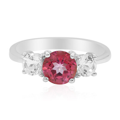 Bague en argent et Topaze rose