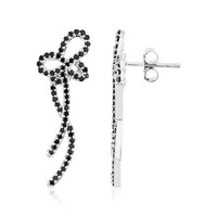 Boucles d'oreilles en argent et Spinelle noir