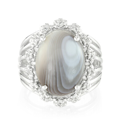 Bague en argent et Agate du Botswana