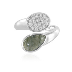 Bague en argent et Labradorite bleue de Maniry (KM by Juwelo)