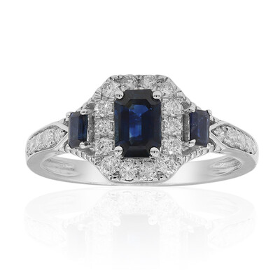 Bague en or et Saphir bleu de Ceylan