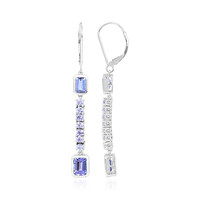 Boucles d'oreilles en platine et Tanzanite AAA (KM by Juwelo)