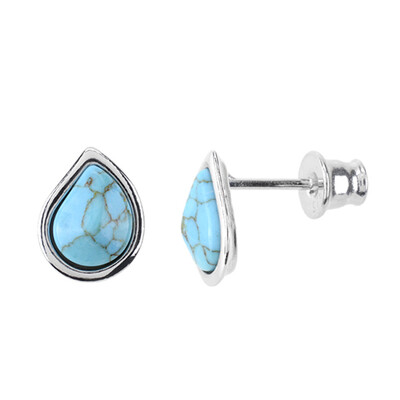 Boucles d'oreilles en argent et Turquoise (dagen)