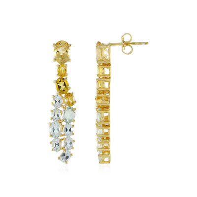 Boucles d'oreilles en argent et Béryl jaune