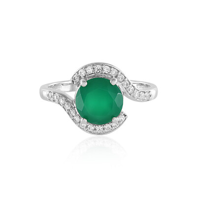 Bague en argent et Onyx vert