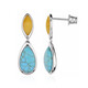 Boucles d'oreilles en argent et Turquoise (dagen)