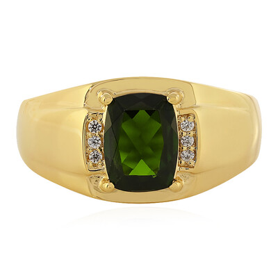 Bague en argent et Diopside de Russie