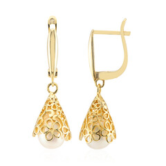 Boucles d'oreilles en argent et Perle blanche de culture d'eau douce