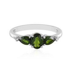 Bague en argent et Diopside de Russie