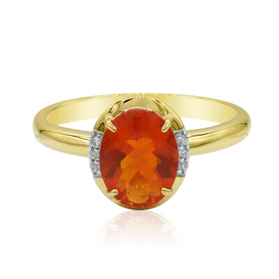 Bague en or et Opale de Feu du Mexique (Adela Gold)