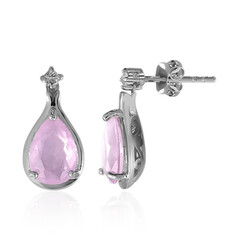 Boucles d'oreilles en argent et Quartz pourpre pastel