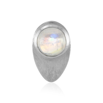 Pendentif en argent et Pierre de Lune arc-en-ciel AAA (MONOSONO COLLECTION)