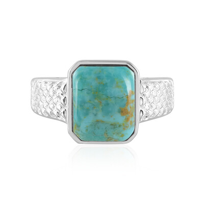 Bague en argent et Turquoise bleue de Mohavie