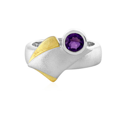 Bague en argent et Améthyste d'Uruguay (MONOSONO COLLECTION)