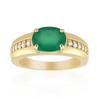 Bague en argent et Agate verte