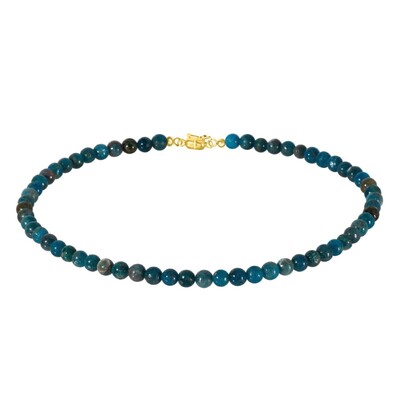 Collier en argent et Apatite bleu néon