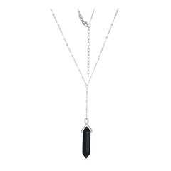 Collier en argent et Obsidienne