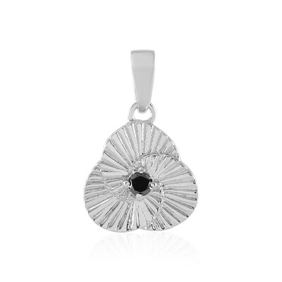 Pendentif en argent et Diamant noir