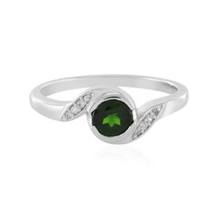 Bague en argent et Diopside de Russie