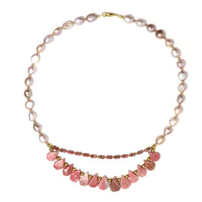 Collier en argent et Rhodochrosite