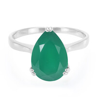 Bague en argent et Calcédoine verte