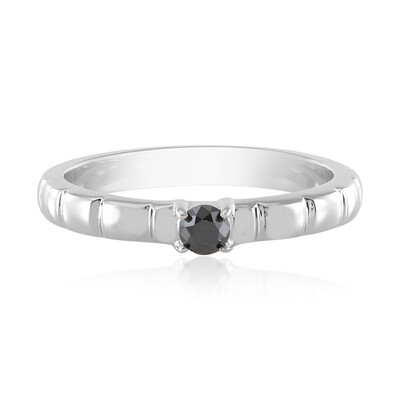 Bague en argent et Diamant noir