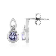 Boucles d'oreilles en argent et Tanzanite non chauffée