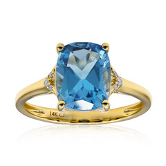 Bague en or et Topaze bleu Suisse (CIRARI)