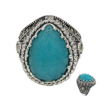 Bague en argent et Amazonite (Annette classic)