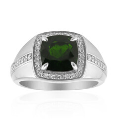 Bague en argent et Diopside de Russie