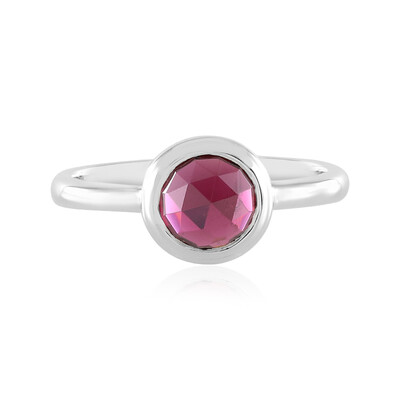 Bague en argent et Grenat Rhodolite framboise