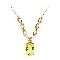 Collier en argent et Citrine jaune citron