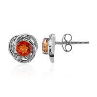 Boucles d'oreilles en argent et Quartz mystique rouge du soir