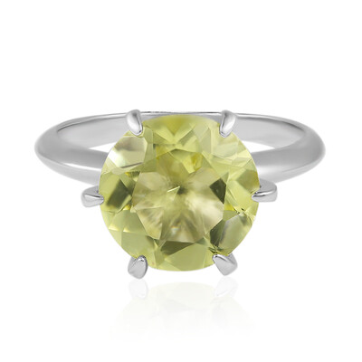 Bague en argent et Citrine jaune citron