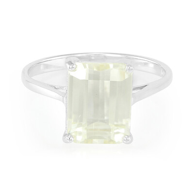 Bague en argent et Kunzite jaune canari