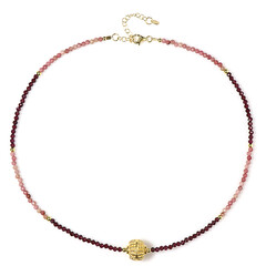 Collier en argent et Rhodonite (Riya)