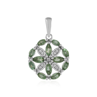 Pendentif en argent et Apatite verte