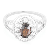 Bague en argent et Zircon chocolat