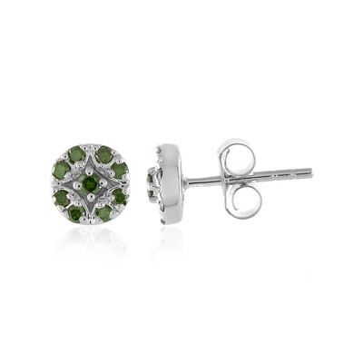 Boucles d'oreilles en argent et Diamant vert I3