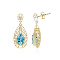 Boucles d'oreilles en or et Topaze bleu Suisse (Ornaments by de Melo)