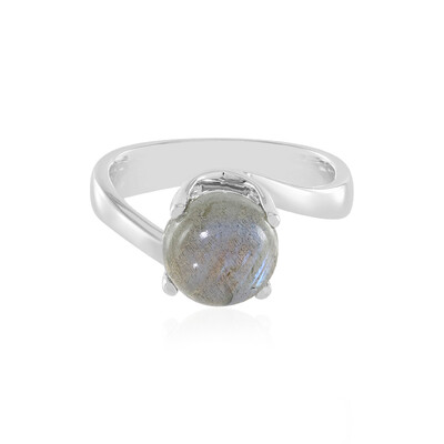 Bague en argent et Labradorite bleue de Maniry (KM by Juwelo)