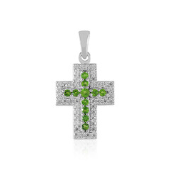 Pendentif en argent et Diopside de Russie